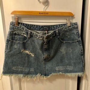 Free People denim mini skirt